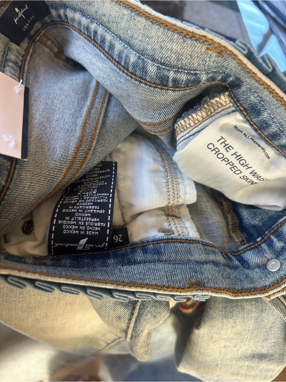 Neat 7 for all mankind 26x25 The High Waist. Too Skinny Denim Jeans Ladies - Picture 7 of 7